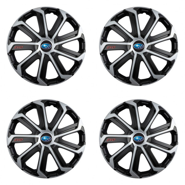 puklice pre  Subaru 14 Evo black&silver