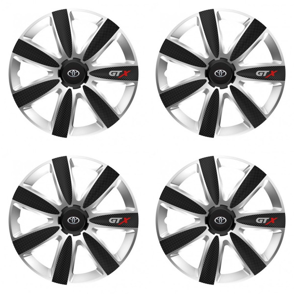 puklice pre  Toyota 15 GTX CARBON silver/black