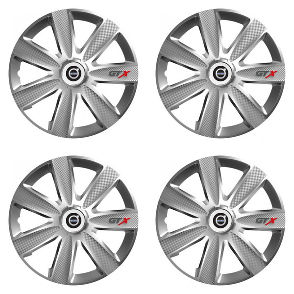 puklice pre  Volvo (čierne) 16 GTX CARBON silver