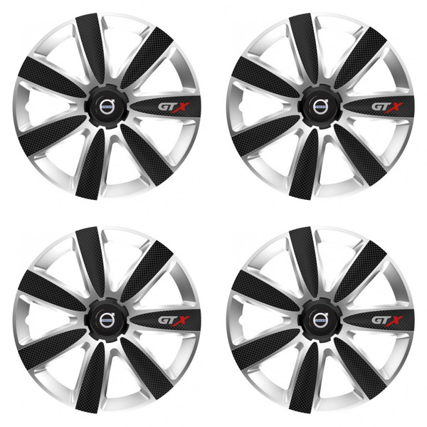 puklice pre  Volvo (čierne) 14 GTX CARBON silver/black