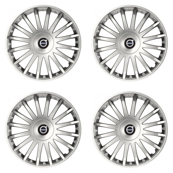 puklice pre  Volvo (čierne) 15 CRYSTAL silver