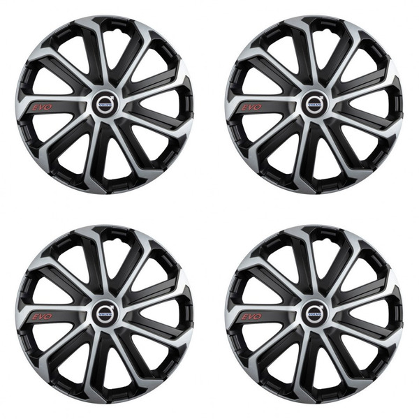 puklice pre  Volvo (čierne) 14 Evo black&silver