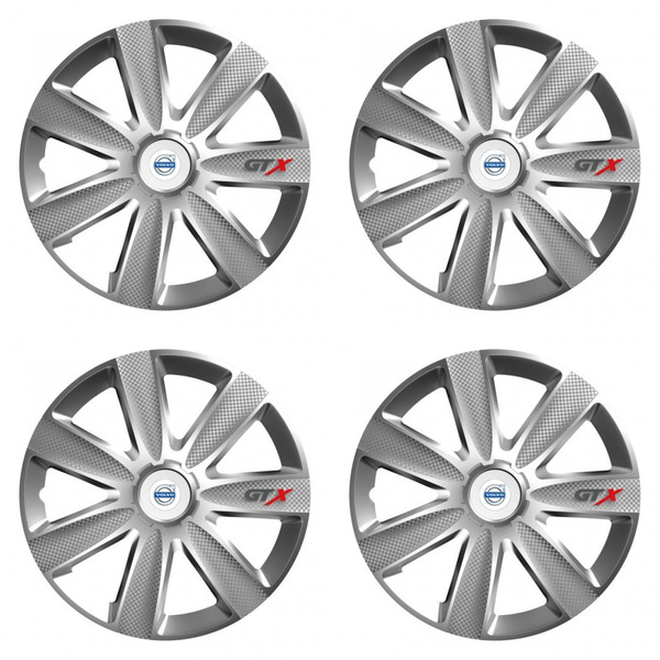 puklice pre  Volvo (biele) 14 GTX CARBON silver
