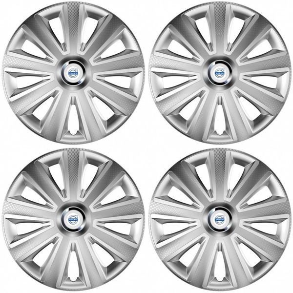 puklice pre Volvo (biele) 15 Aviator carbon silver