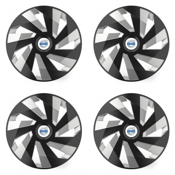 puklice pre Volvo (biele) 14 Vector RC black and silver