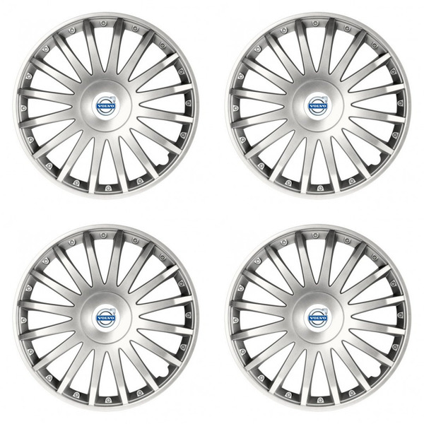 puklice pre Volvo (biele) 15 CRYSTAL silver