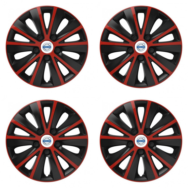 puklice pre  Volvo (biele) 16 RAPIDE red and black