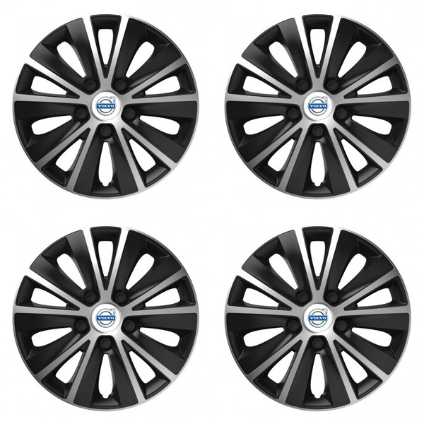 puklice pre  Volvo (biele) 15 RAPIDE silver and black