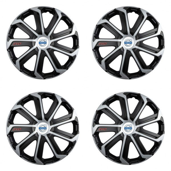 puklice pre  Volvo (biele) 15 Evo black&silver