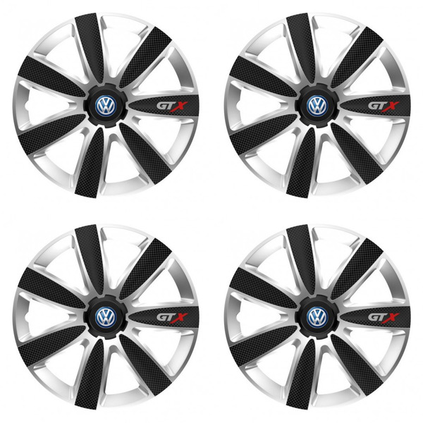 puklice pre VW (modré) 16 GTX CARBON silver/black