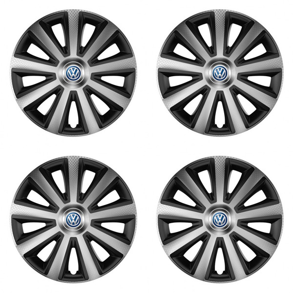 puklice pre  VW (modré) 16 Aviator carbon silver&black