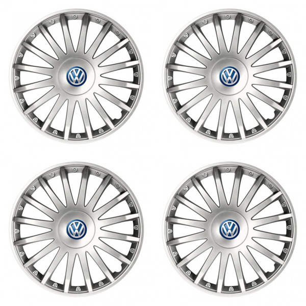 puklice pre  VW (modré) 16 CRYSTAL silver